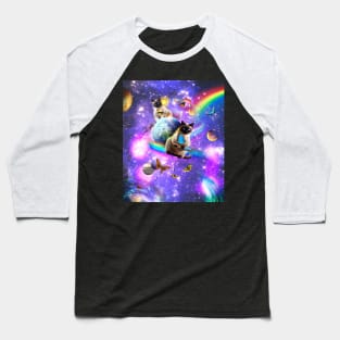 Siamese Cat Butterfly In Space Baseball T-Shirt